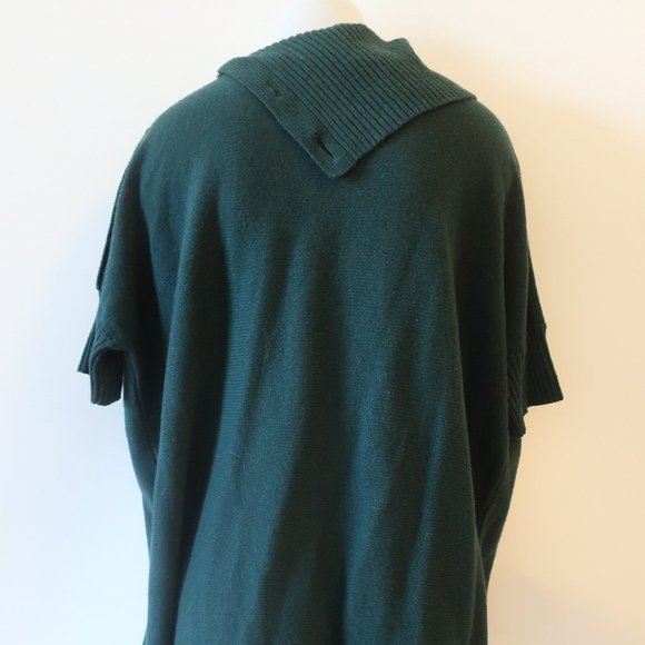 WOMENS GUIDO LOMBARDI GREEN WOOL CASHMERE BLEND SHORT SLEEVE SWEATER S * - Picture 8 of 14